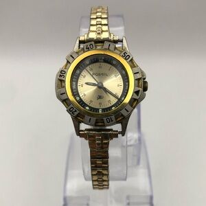 Women’s Fossil Watch Gold & Silver Tone (New Battery) Expandable Water Resistant